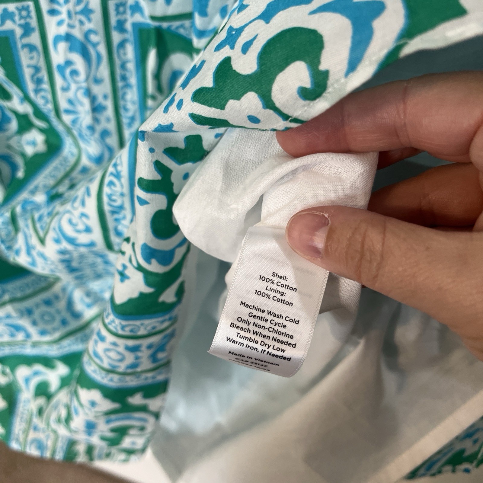 Talbots Maxi Dress 10P Green Blue Halter Medallion Fit Flare Preppy Resort Beach