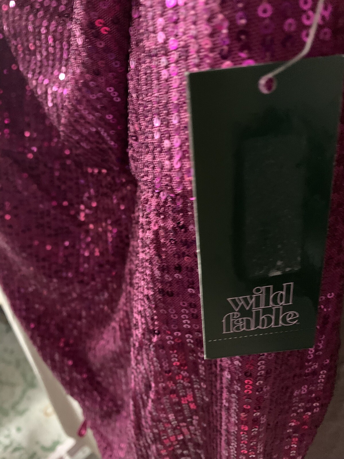 Women’s XXL Adjustable Short Sparkly Sequin Rouched Mini Dress PINK 💥NWT