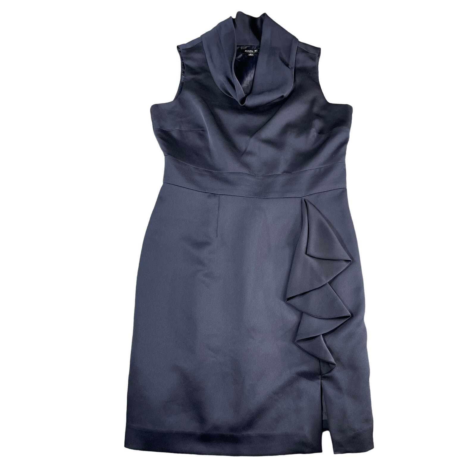 Allen B By Allen Schwartz Dress Womens 10 Navy Blue Cocktail Sleeveless Lined