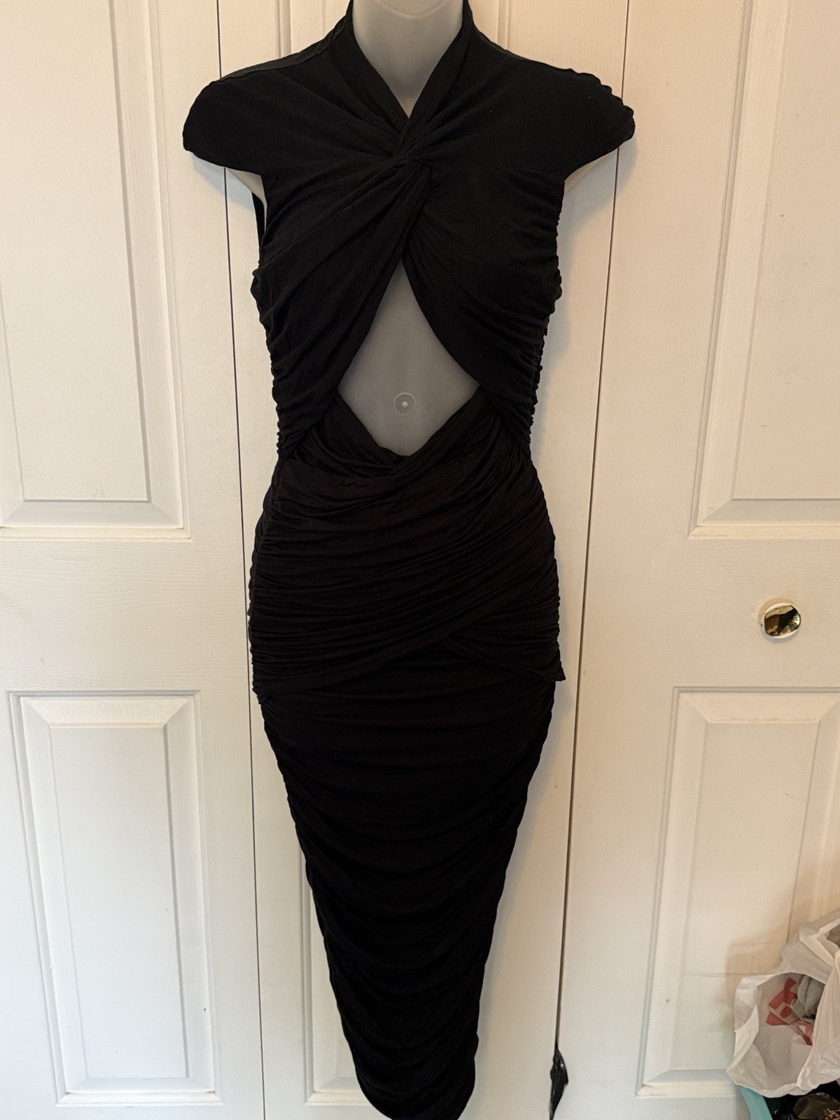 Torn by Ronny Kobo Sz S sexy ruched bodycon dress GUC B928