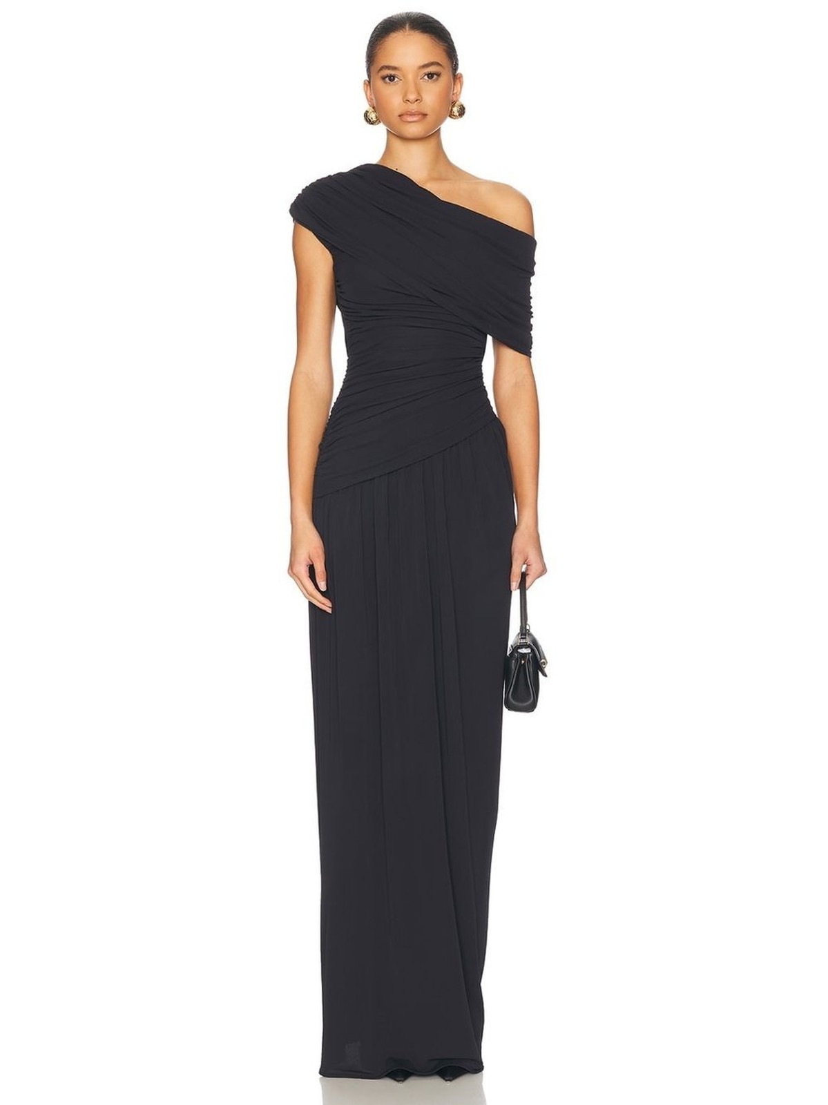 HELSA The Apollo Jersey Dress Caviar Black Size Large NWT