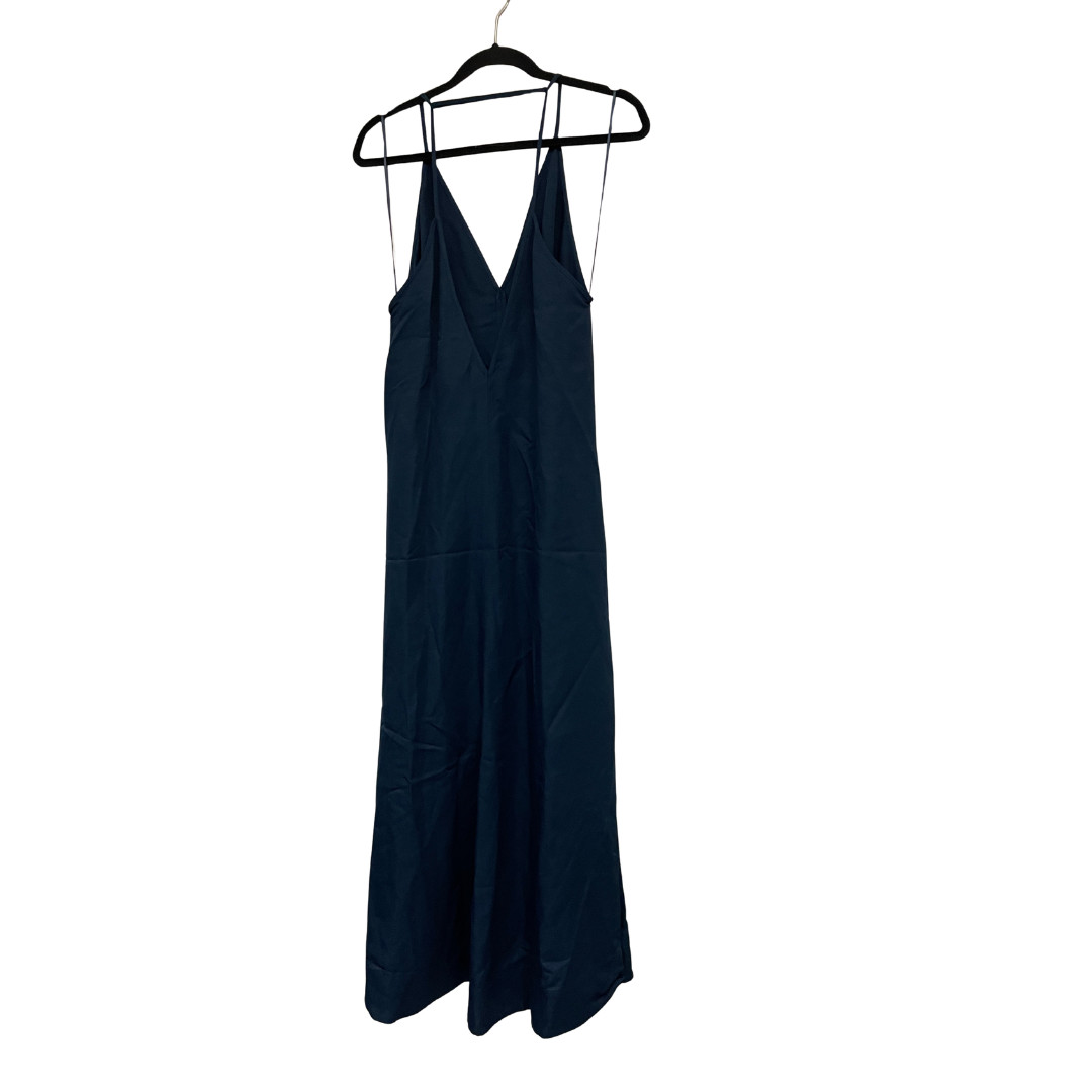 Massimo Dutti Womens Dress EU 38 US 6 Blue Midi Flowing Vneck 6697/595 NWT