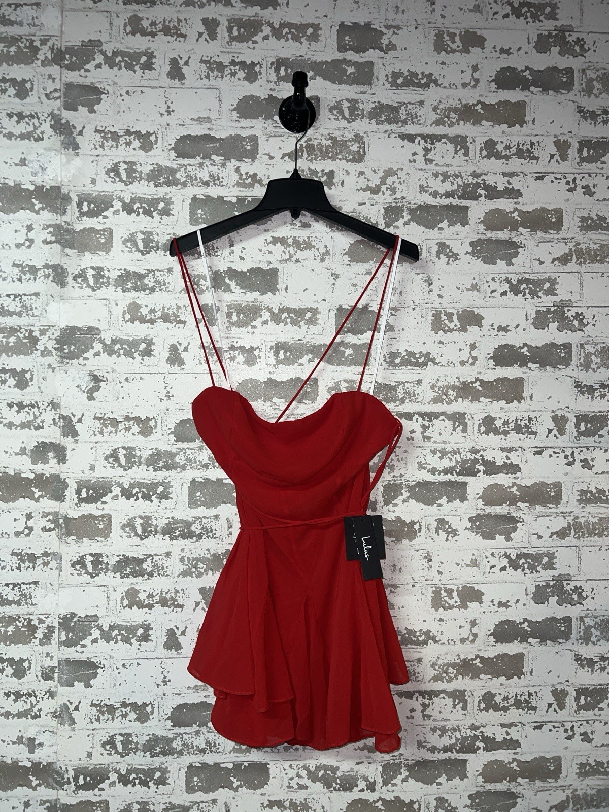 NWT! Lulus Thin Strap Sexy Micro Mini Dress Size Large – Red