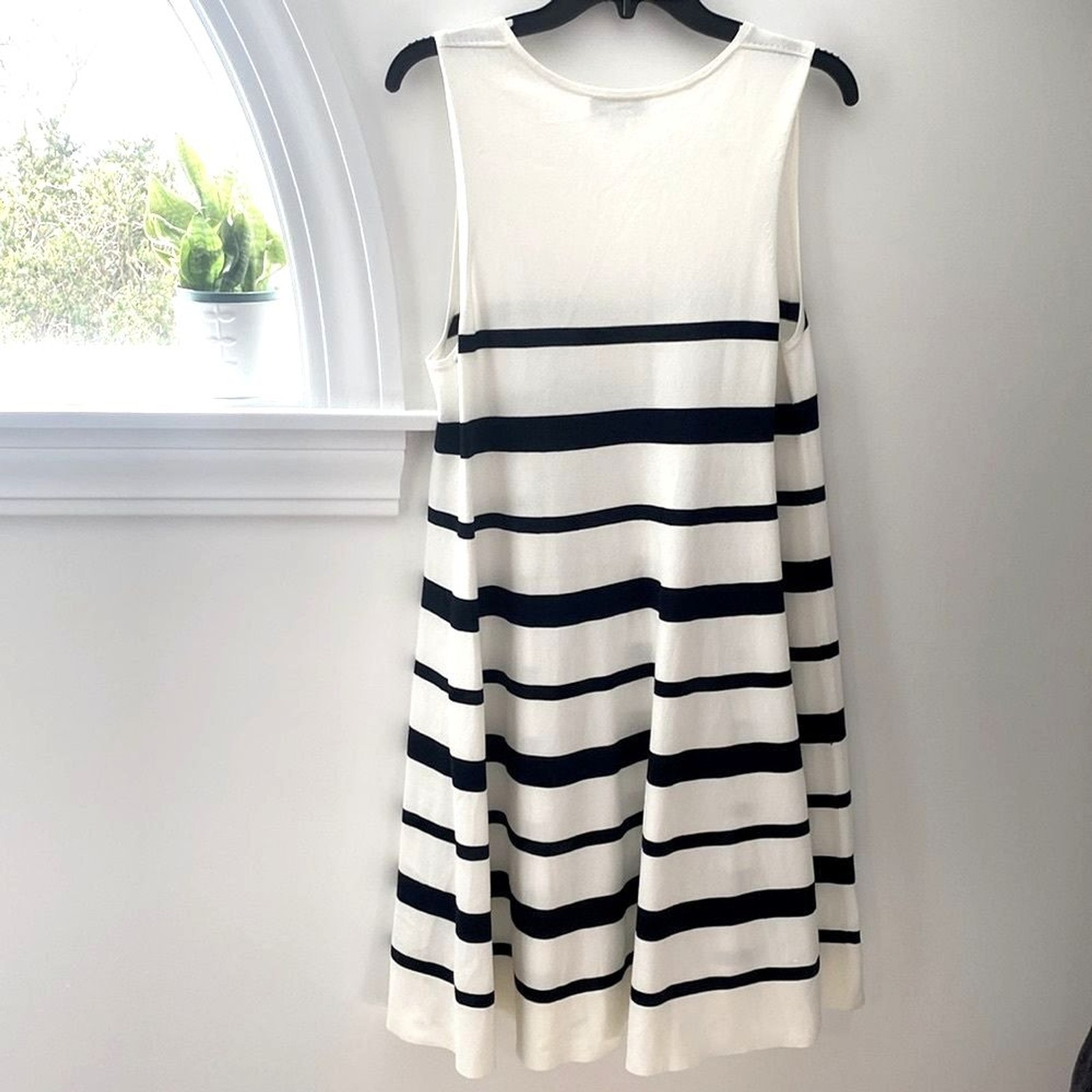 COS Knit Sleeveless Dress Womens Medium A-Line Tank Swing Stripe Preppy Nautical