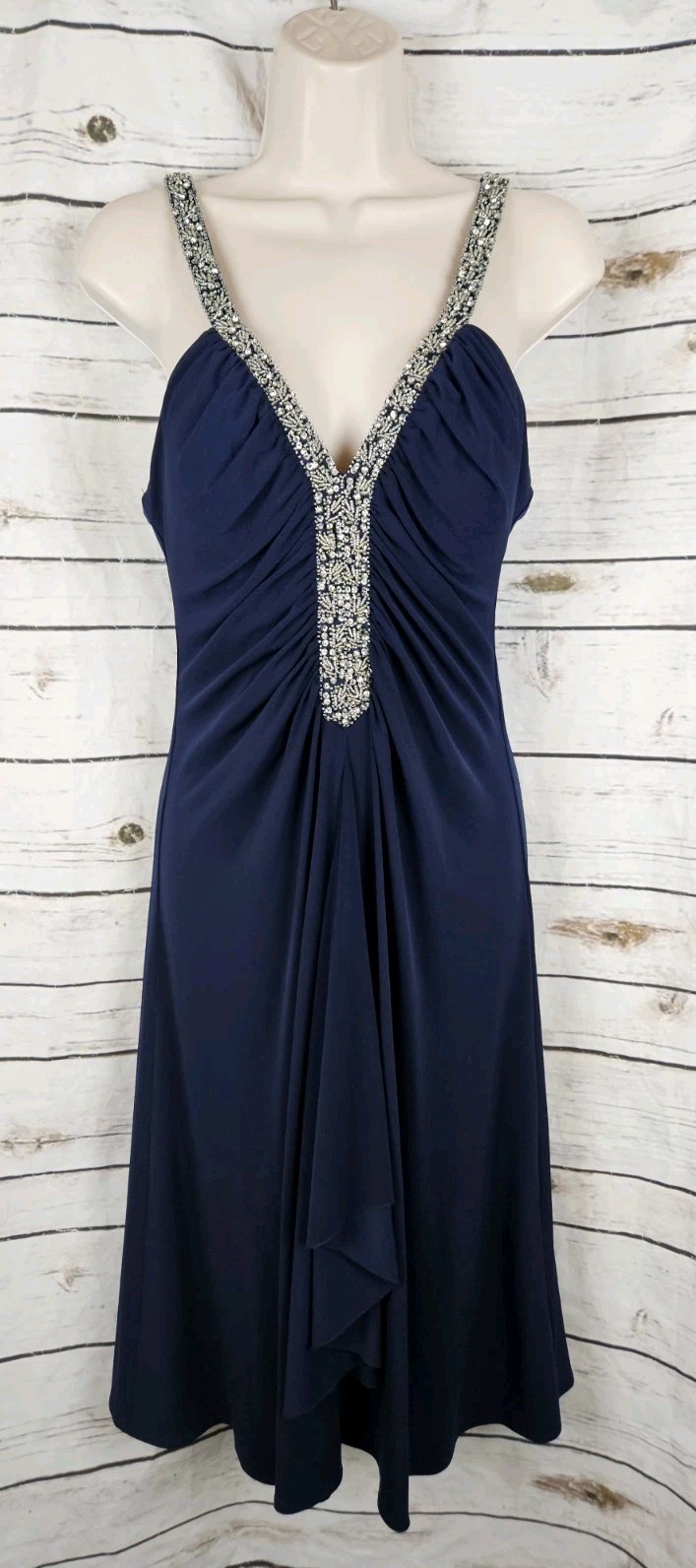 Vintage Beaded Neckline Dress 8 Y2K Fairy Whimsigoth 90’s Ruched Cocktail