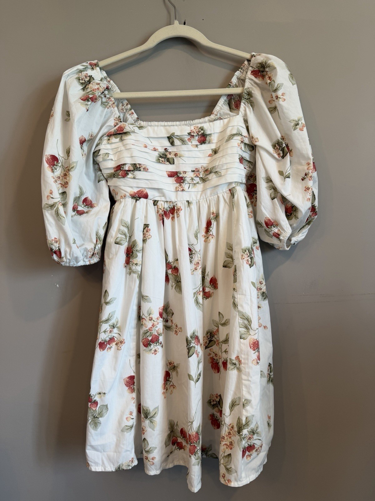 Abercrombie And Fitch Emerson Poplin Dress Small Tall Strawberries Picnik