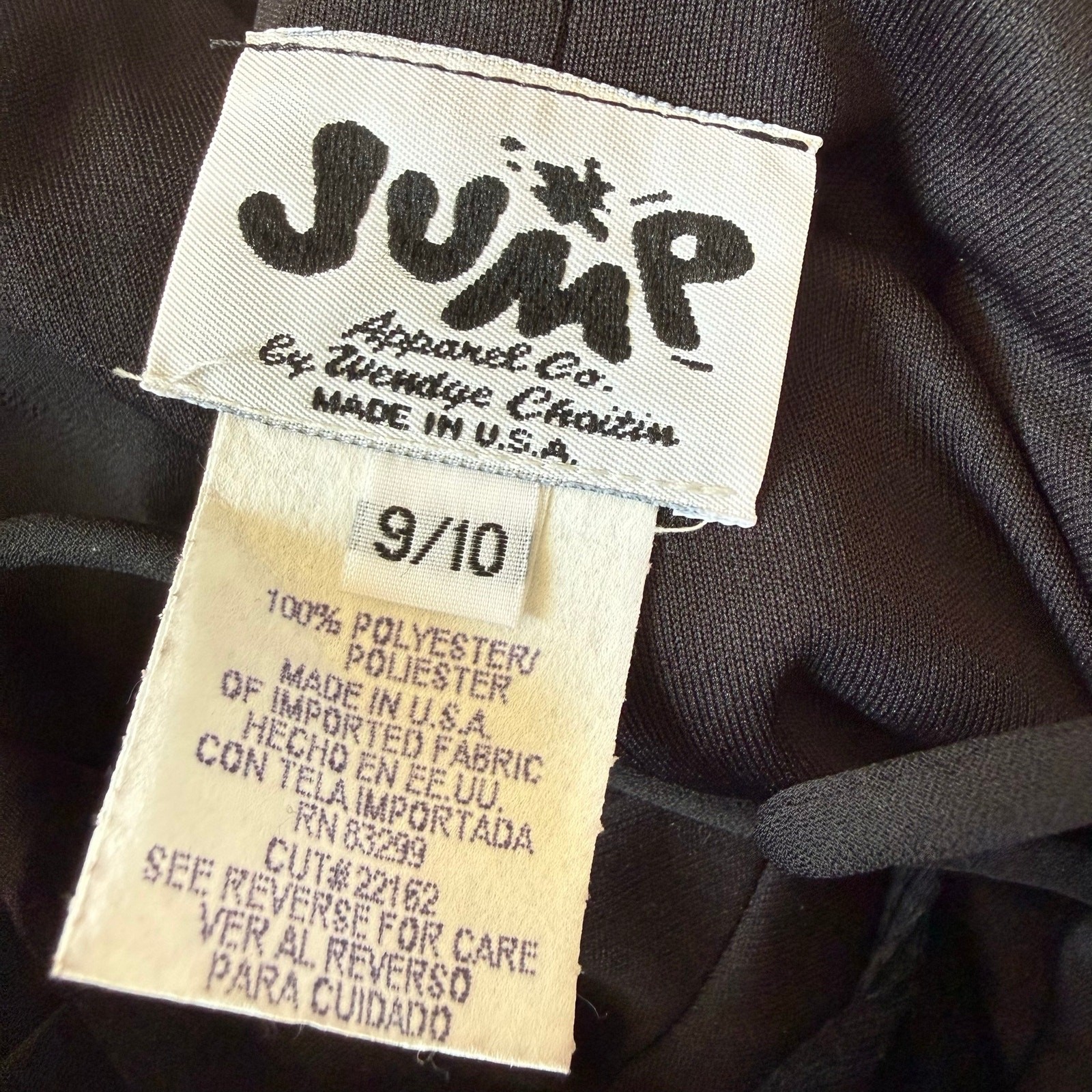 Vintage Jump cowl neck black mini dress spaghetti straps size M