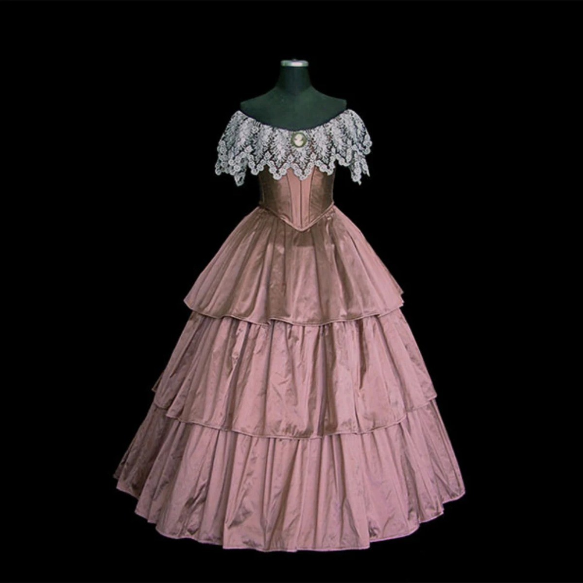 1850s Vintage Victorian Evening Dresses Princess Theatre Stage Show Costume Gown