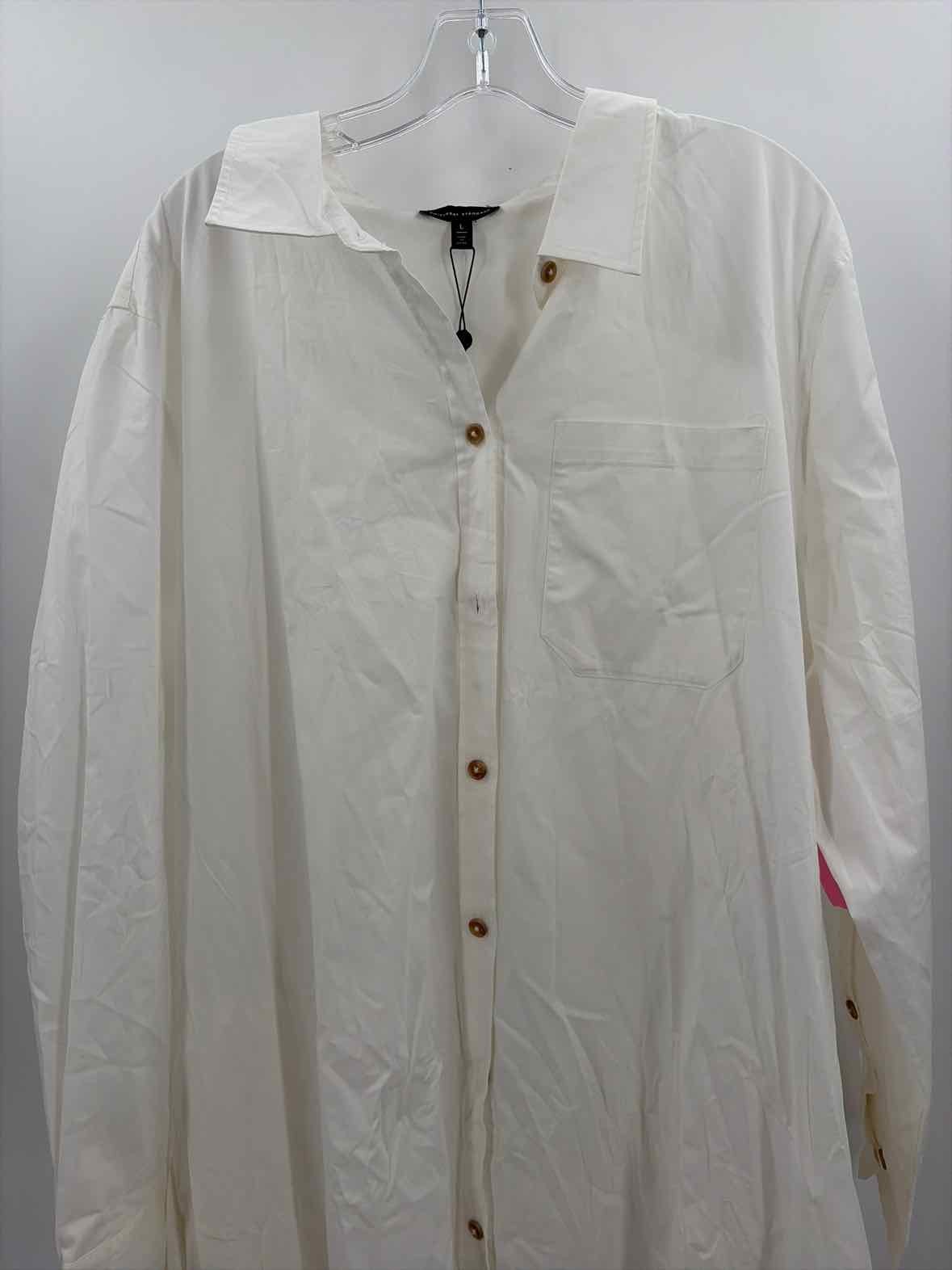 Universal Standard White Size Large Button Down Maxi Long Sleeve Dress