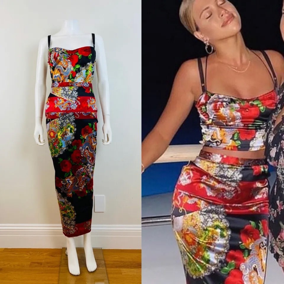 SALE! $4,900 GORGEOUS DOLCE & GABBANA ITALY Silk Satin dress size 42