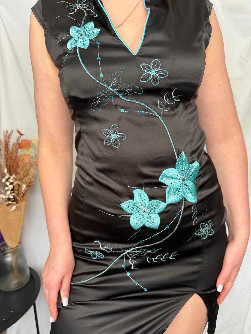 Jane Norman Asian Style Mini Sleeveless Dress Satin Oriental Kimono Dress Y2K