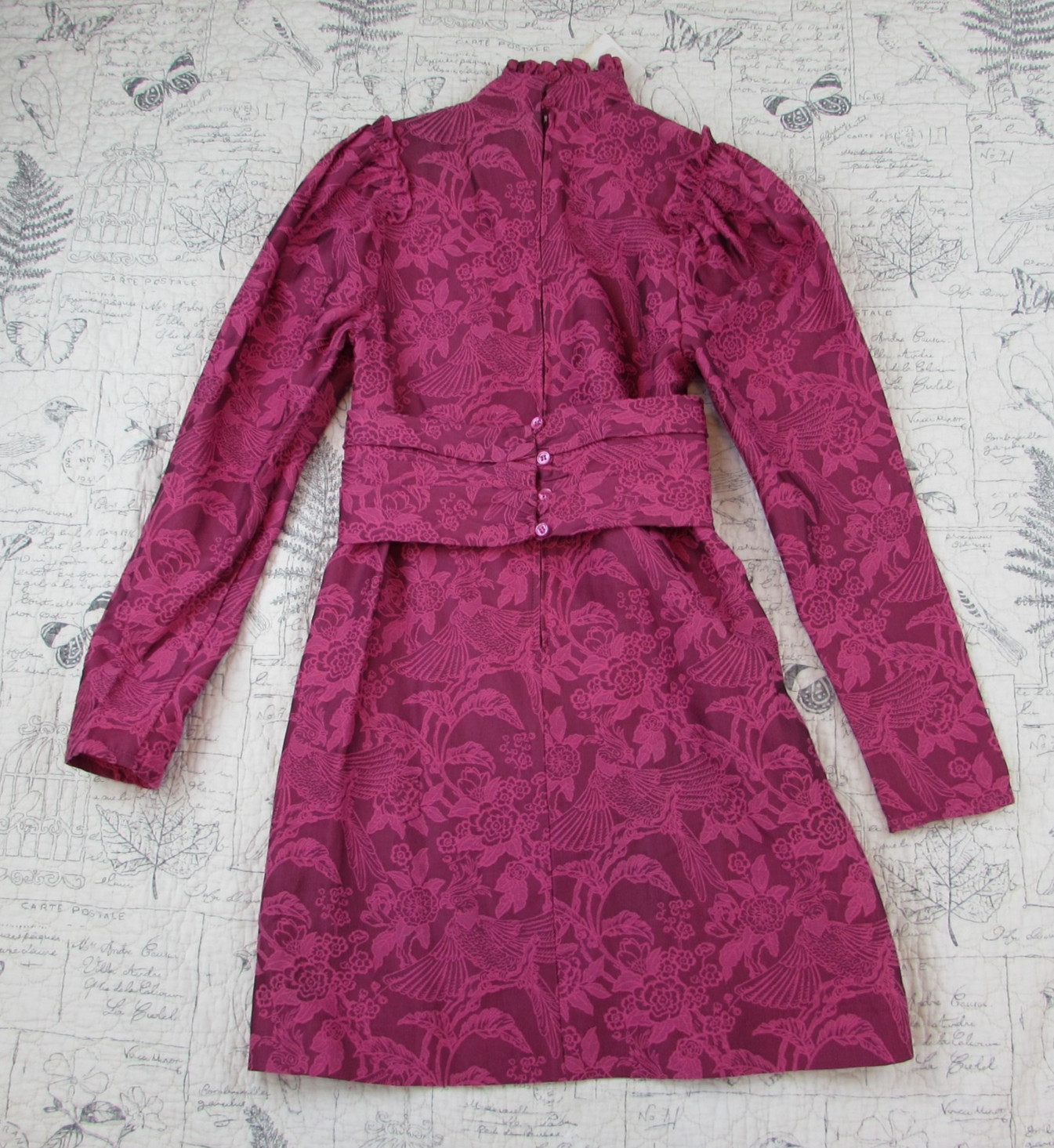 NEW $700 Scanlan Theodore Phoenix Weave Fushia Silk desingner mini dress US 2