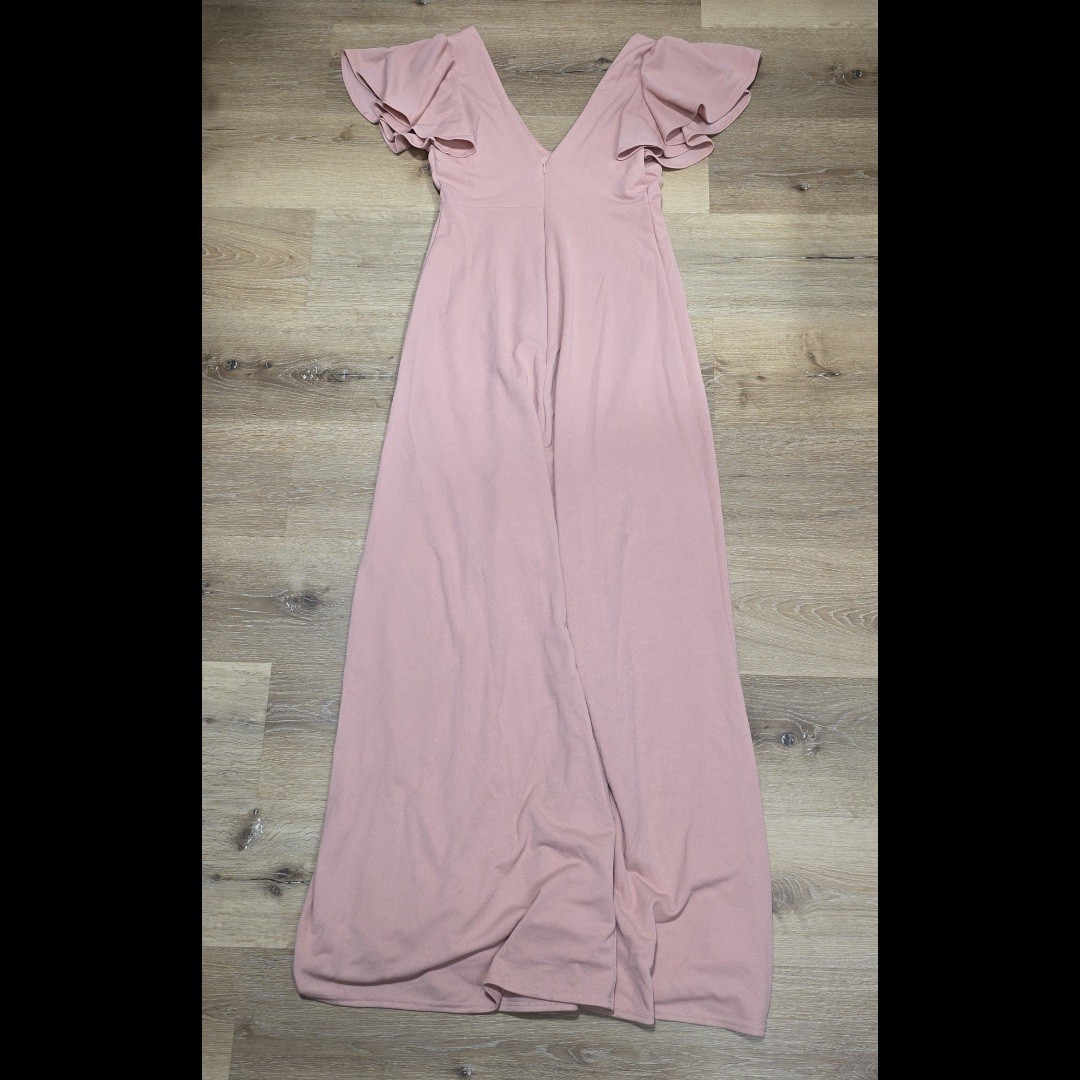 BIRDY GREY Dress Medium Pink Hannah Chiffon Maxi Bridesmaid Wedding Flowy