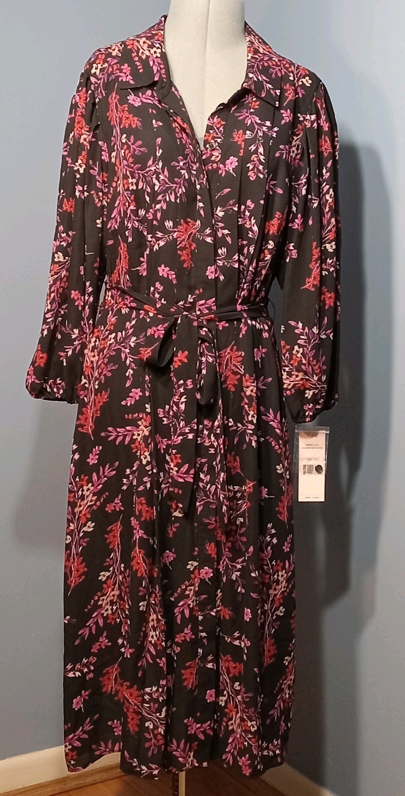Nanette Lepore Women’s Dress Size 12 Dragonfruit Multi Print Longsleeves NWT