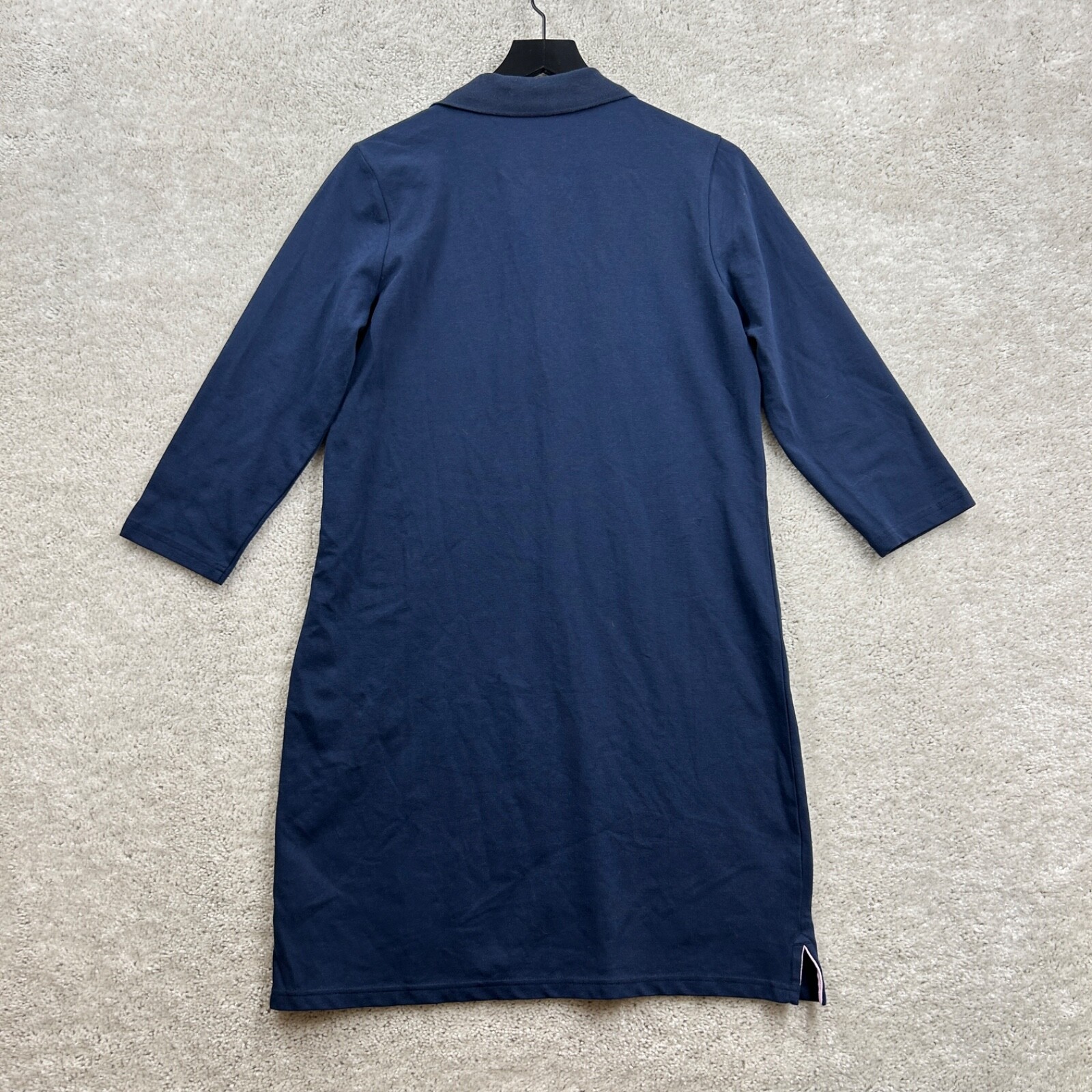 Caribbean Joe Dress Womens Size Medium Blue Long Sleeve Shirt Shift Pique Beach