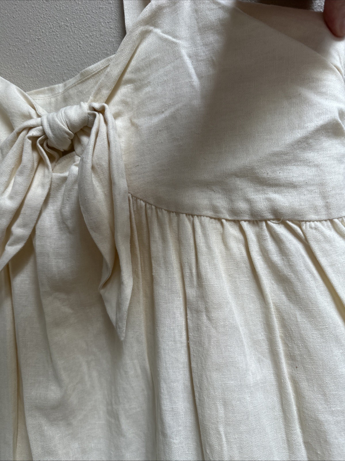 NWT Who What Wear Women’s Linen Dress XL Portrait Summer Vacation Beach Cream