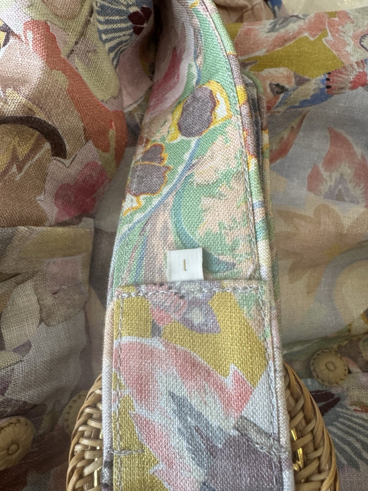 NWOT $950 Zimmermann Illustration Buttoned Belted Floral Linen Mini Dress AU1 S