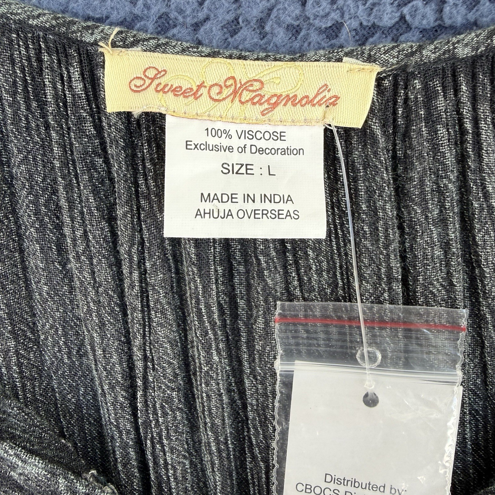 Sweet Magnolia Embellished Boho Prairie Beaded Maxi Dress Size Large Gray Teal