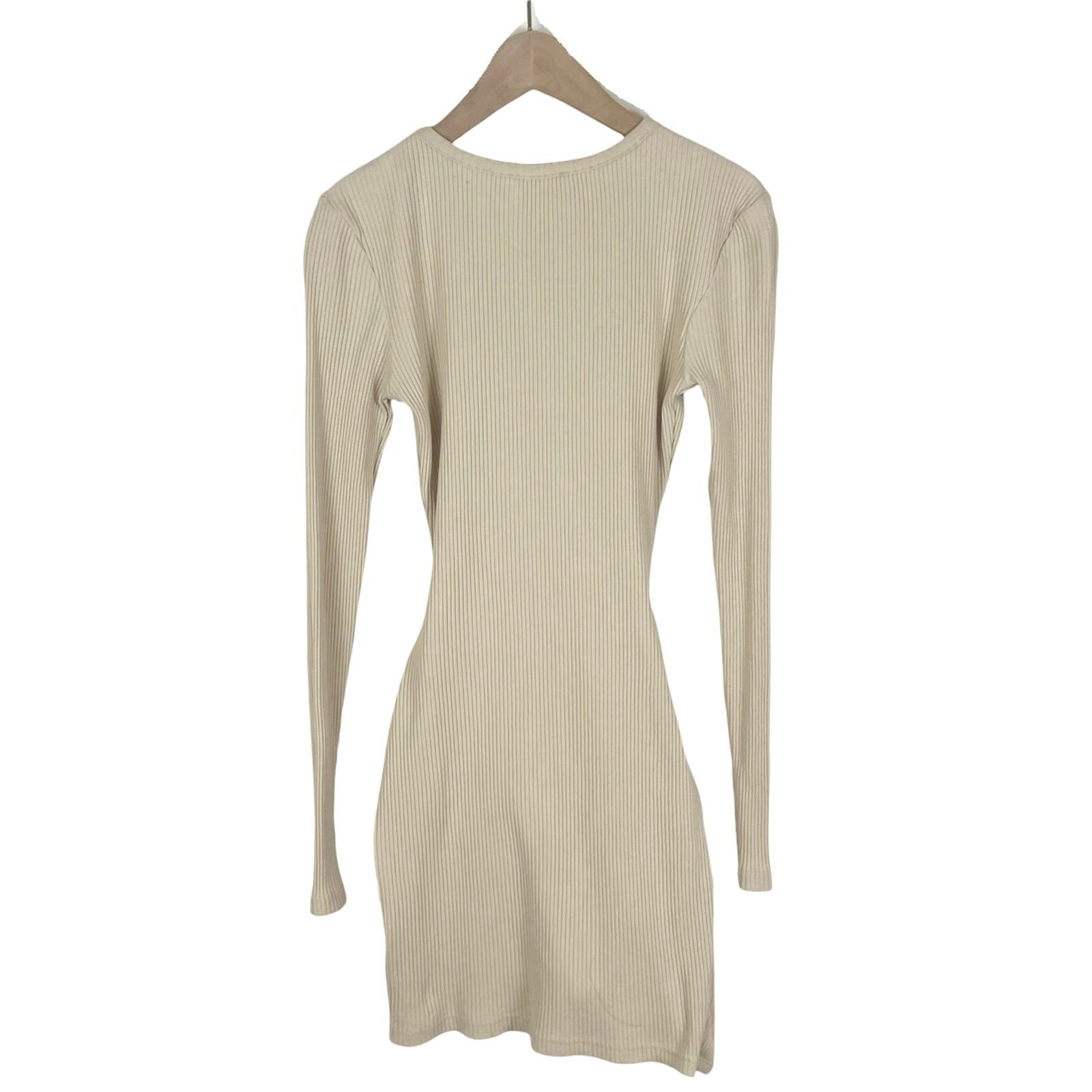 Revolve Superdown Dana Wrap Front Ribbed Mini Dress in Cream Size XXS
