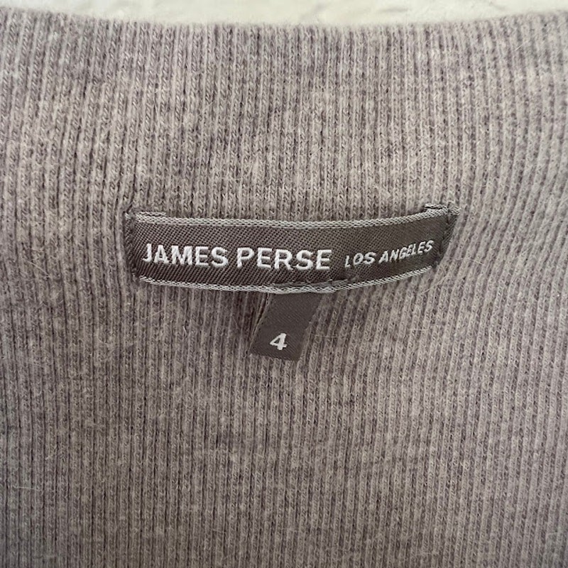 James Perse A-Line Sleeveless Knit Sweater Dress 4 L/XL Gray Midi Length