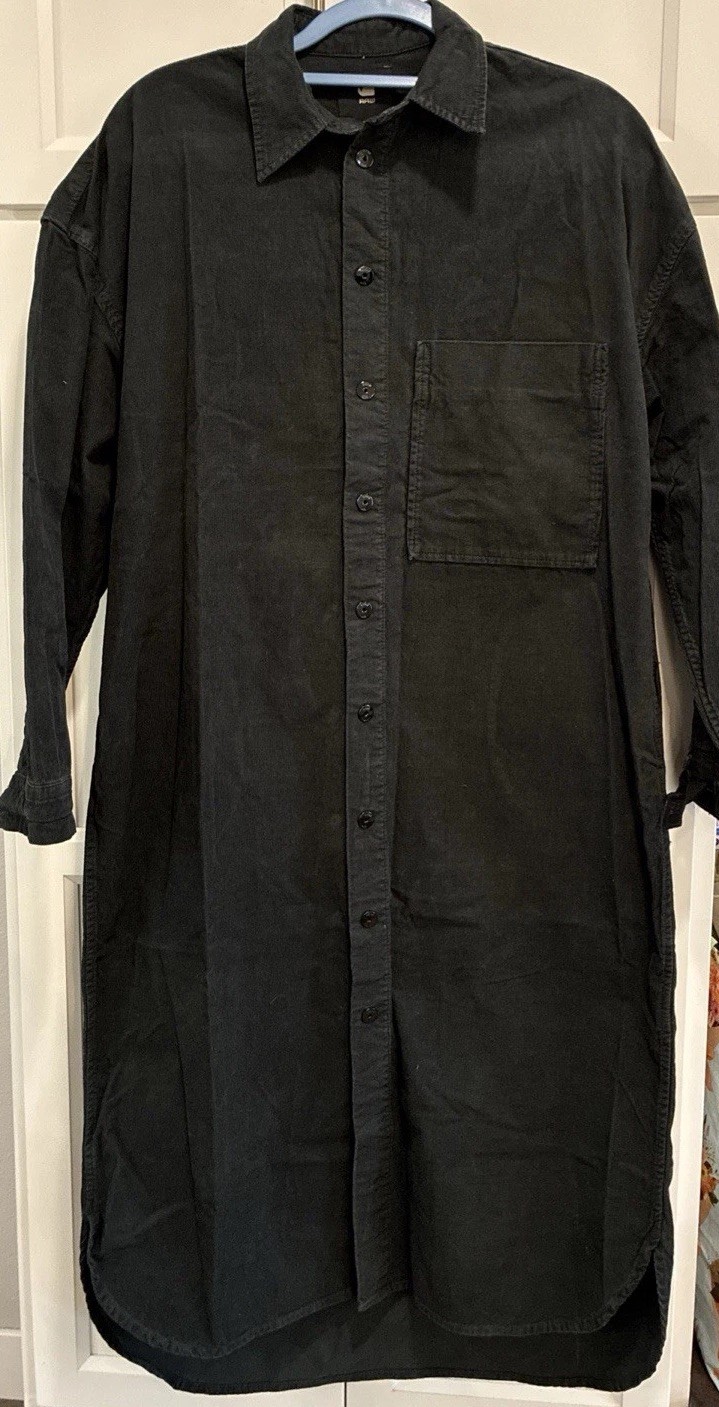 NWT G-Star RAW Long Esper Corduroy Shirt Dress in Cloack GD Size S – $195 MSRP