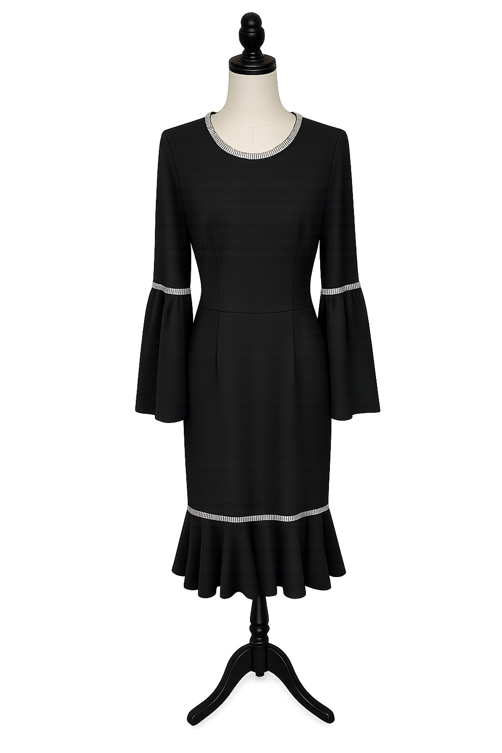black Diana Rhinestone Dress Size 14