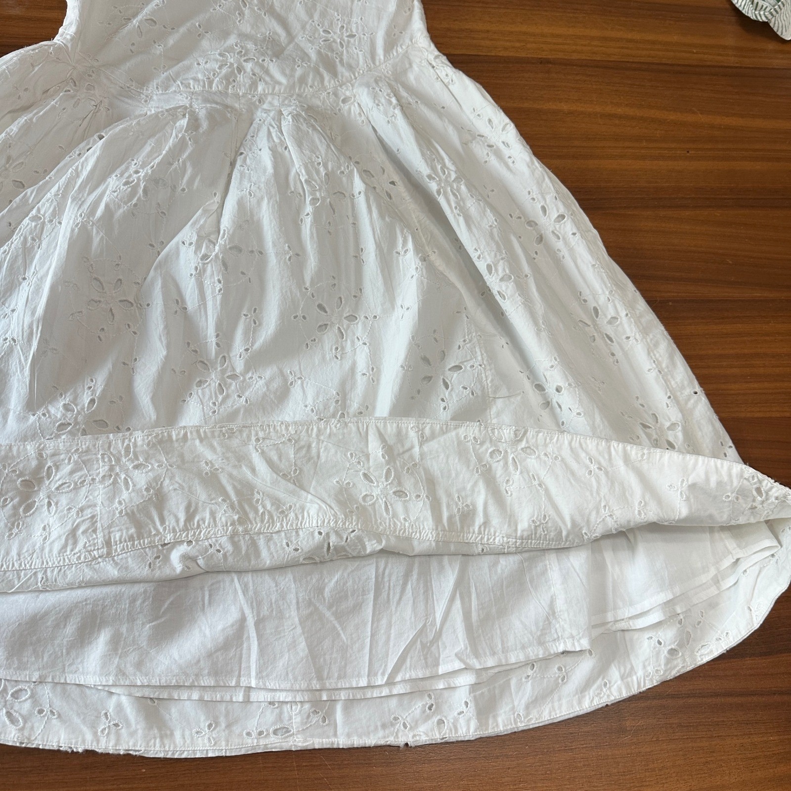 Free People Primavera Eyelet White Lace Midi Dress Medium Coastal Clean Girl