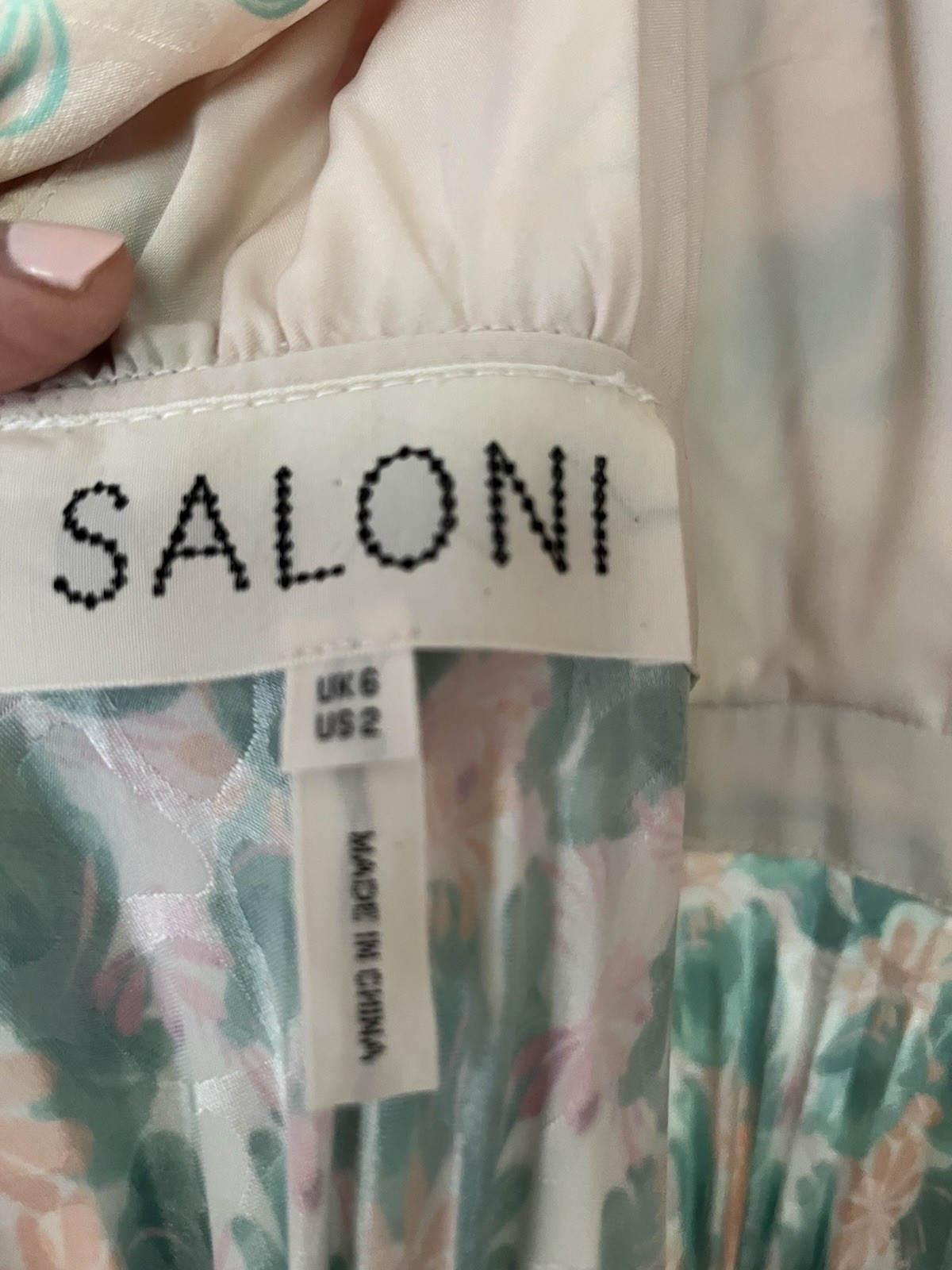Saloni Fleur Pleated Dress Sz 2