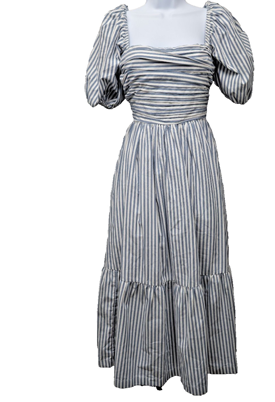 Amercrombie & Fitch Emerson Midi Dress Womens Small Striped Romantic Timeless