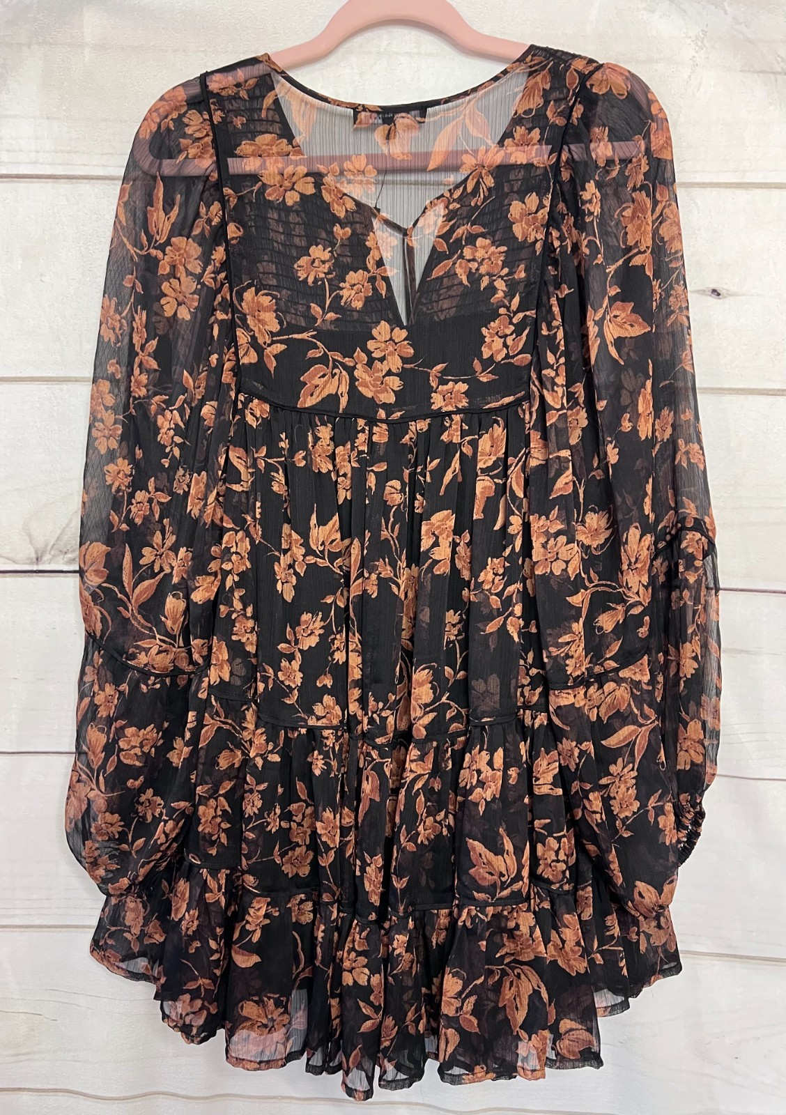 Olivaceous Dress NWT Size SM Brown Black Long Sleeves Fall Winter Chic