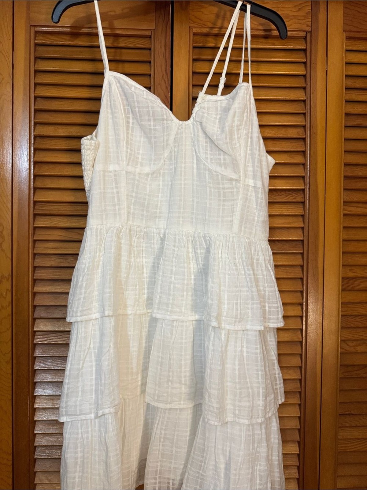 American Eagle Outfitters White Tiered Spaghetti Strap Dress