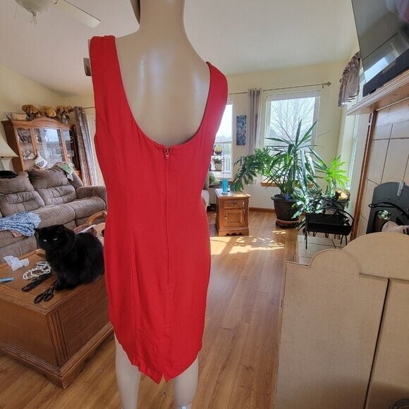 Lois Snyder Dani Max Dress Sleeveless Rayon Vtg Red Sz 10 Y2k Retroglam classic