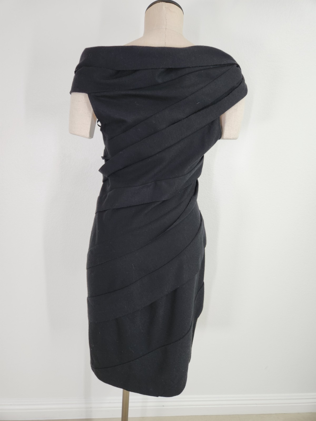 Diane Von Furstenberg Women Wool Blend Sheath Dress Size 12 Black