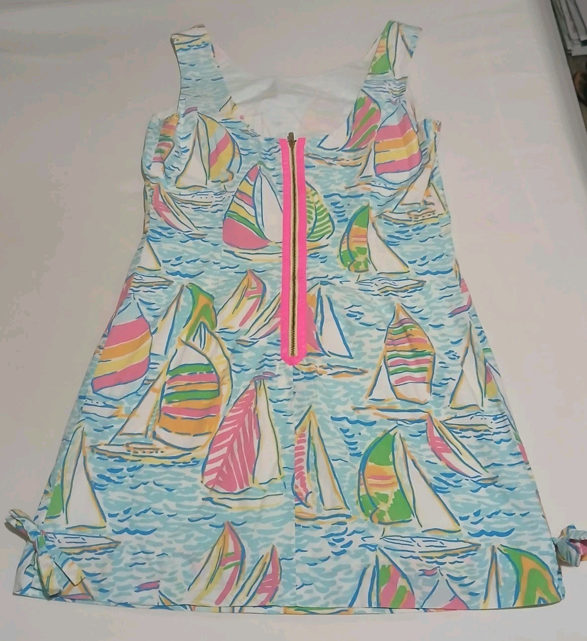 Lilly Pulitzer You Gotta Regatta Delia Shift Dress Sailboat Exposed Zipper Sz 2