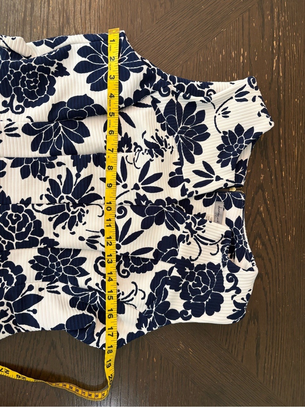 Danny & Nicole Navy Floral Fit & Flare Dress – Size 12P