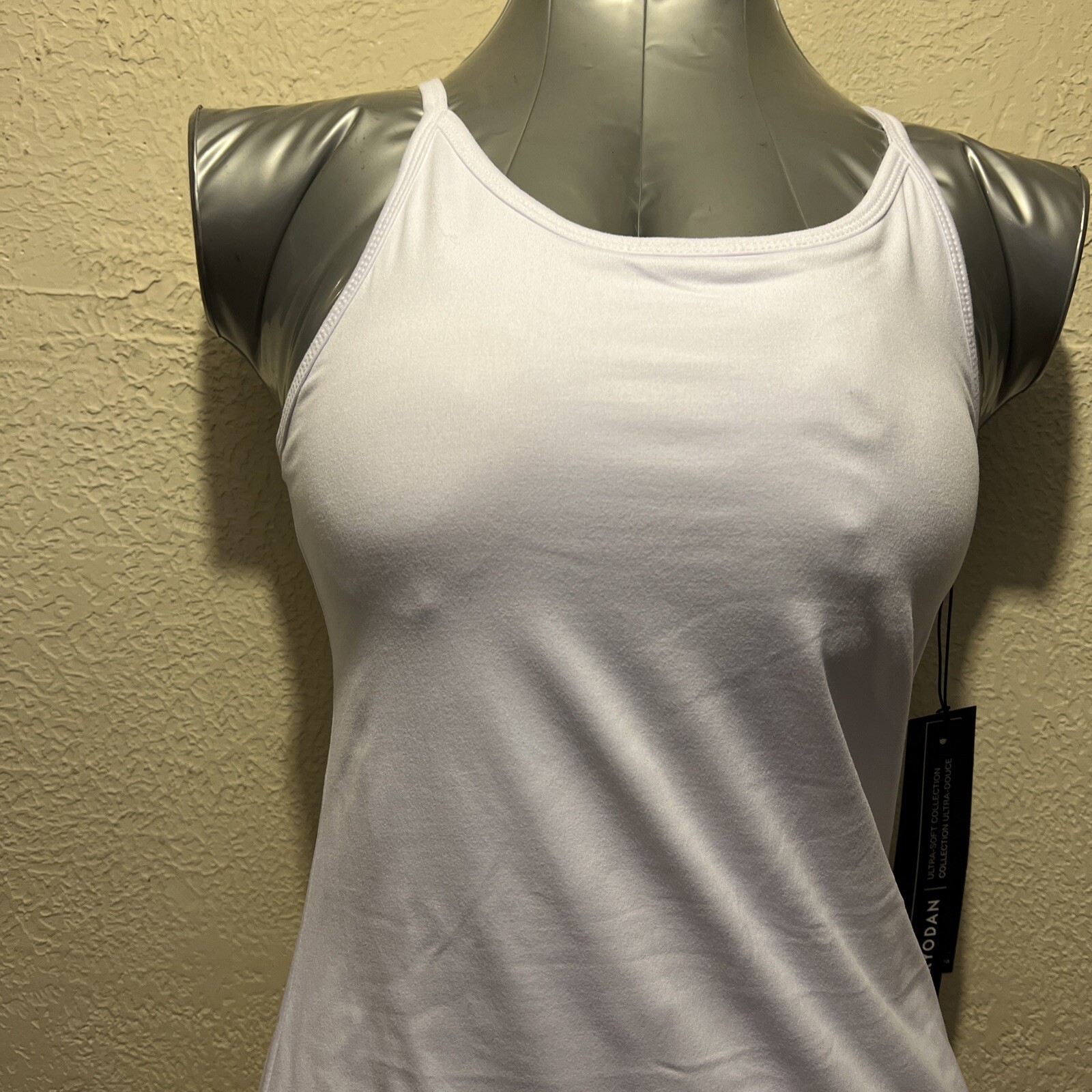 Kyodan Womens Mini Dress Large Chest-17.5” White Lined Built In Bra & Short NWT