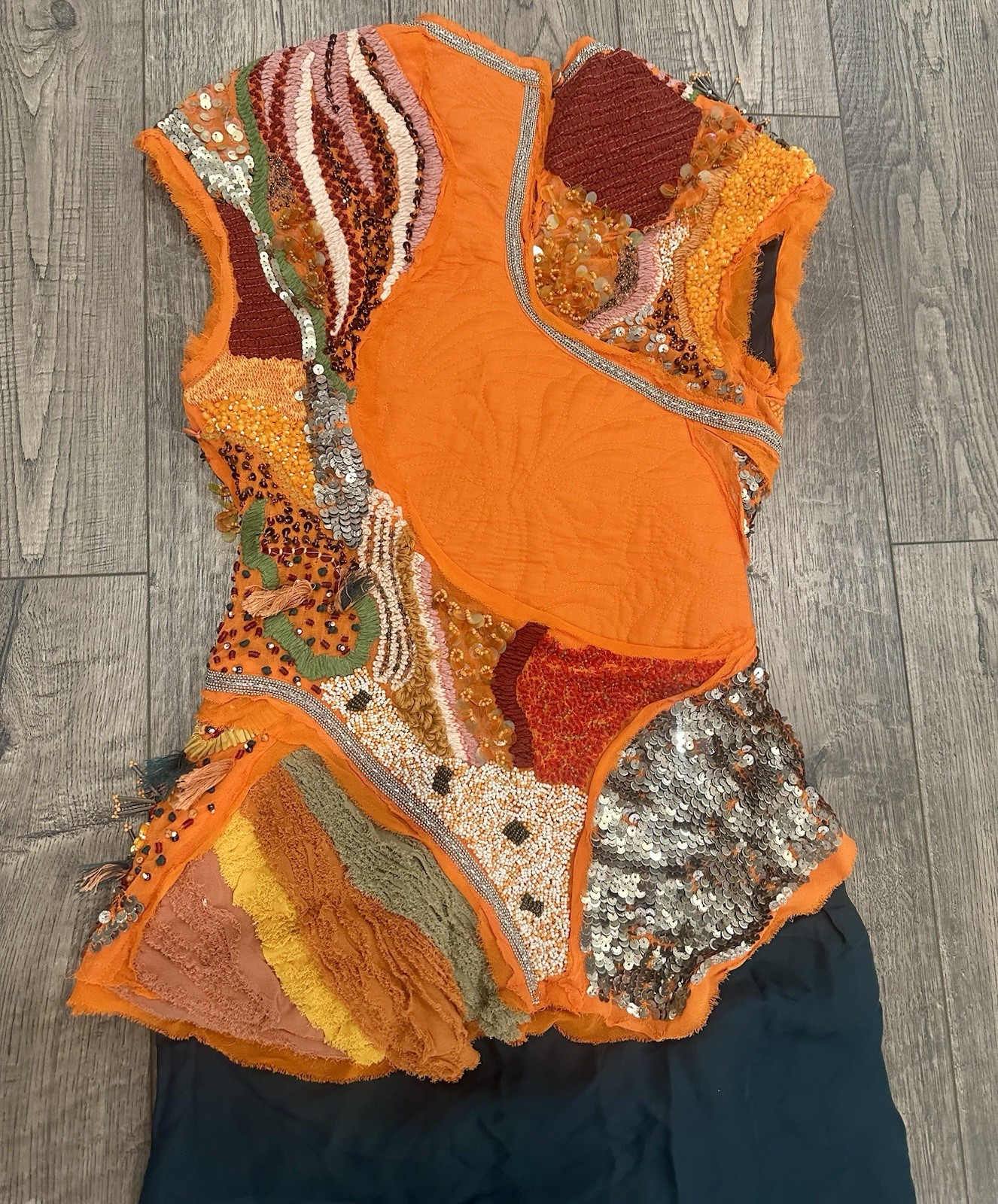 ZARA ATELIER BEADED DRESS LIMITED EDITION ORANGE NWT Size Small