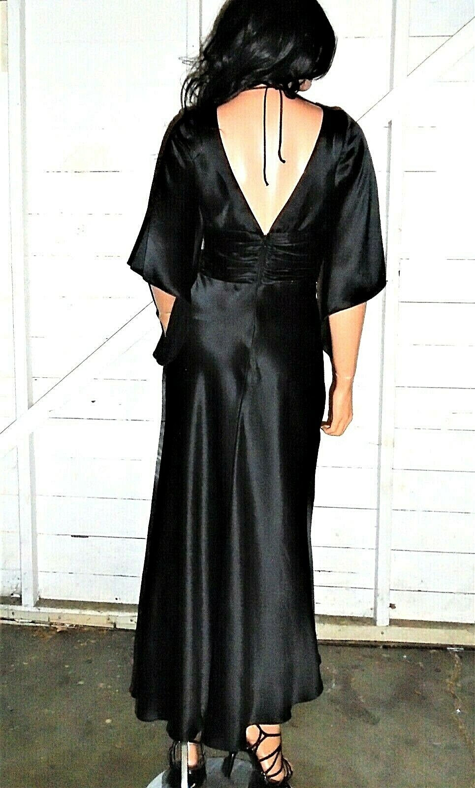 A.B.S. Collection Black Cocktail Maxi Dress 6 NWT $415