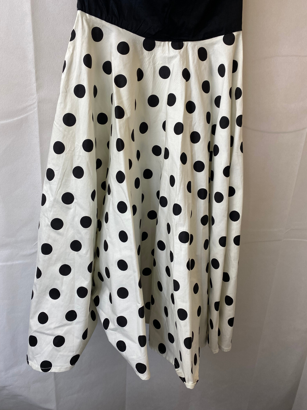 Hell Bunny Off White Black Spotty Cotton 50s Style Dress Size XS Midi
