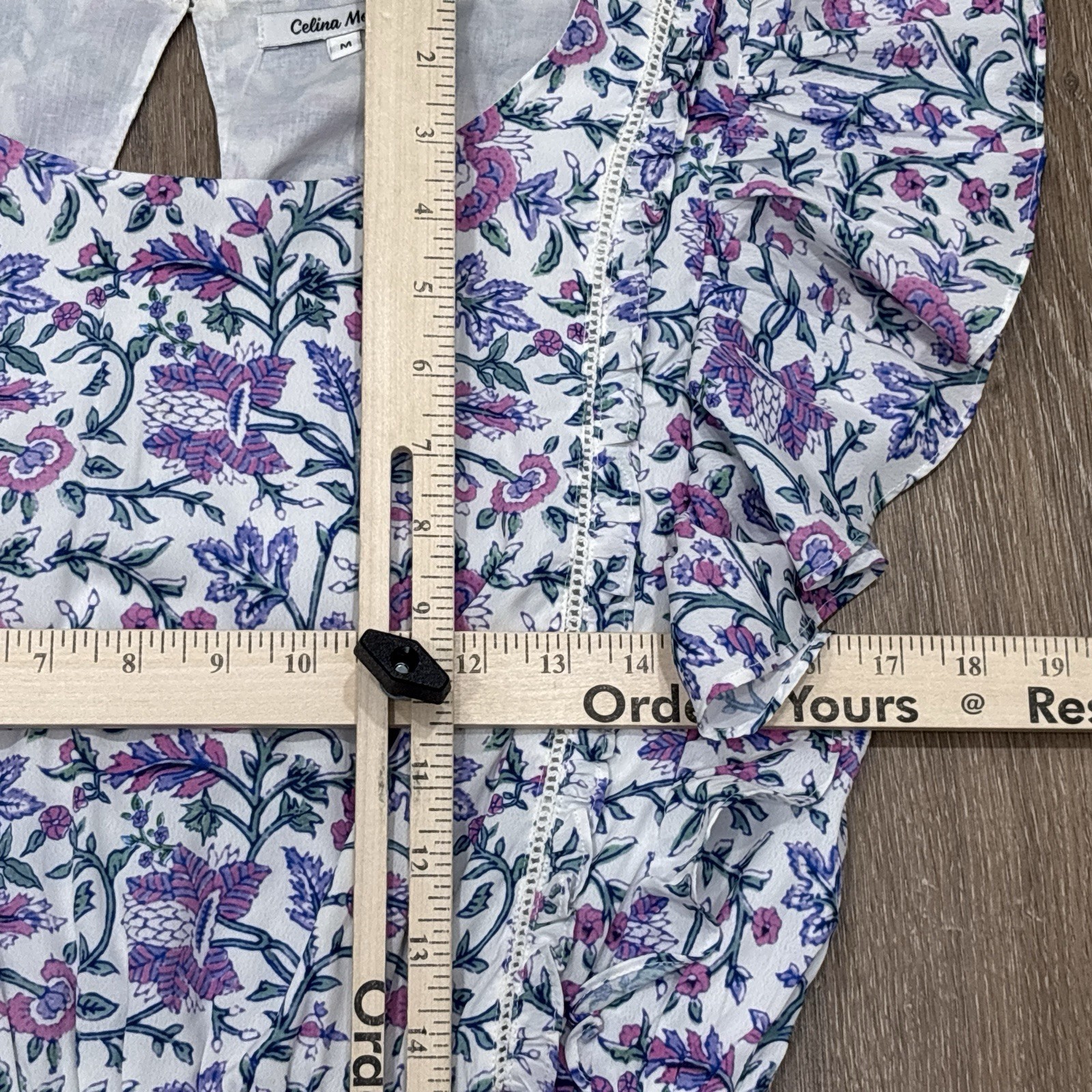 Celina Moon Dress Medium Purple Floral Boho Ruffle Tiered Cottagecore Coquette