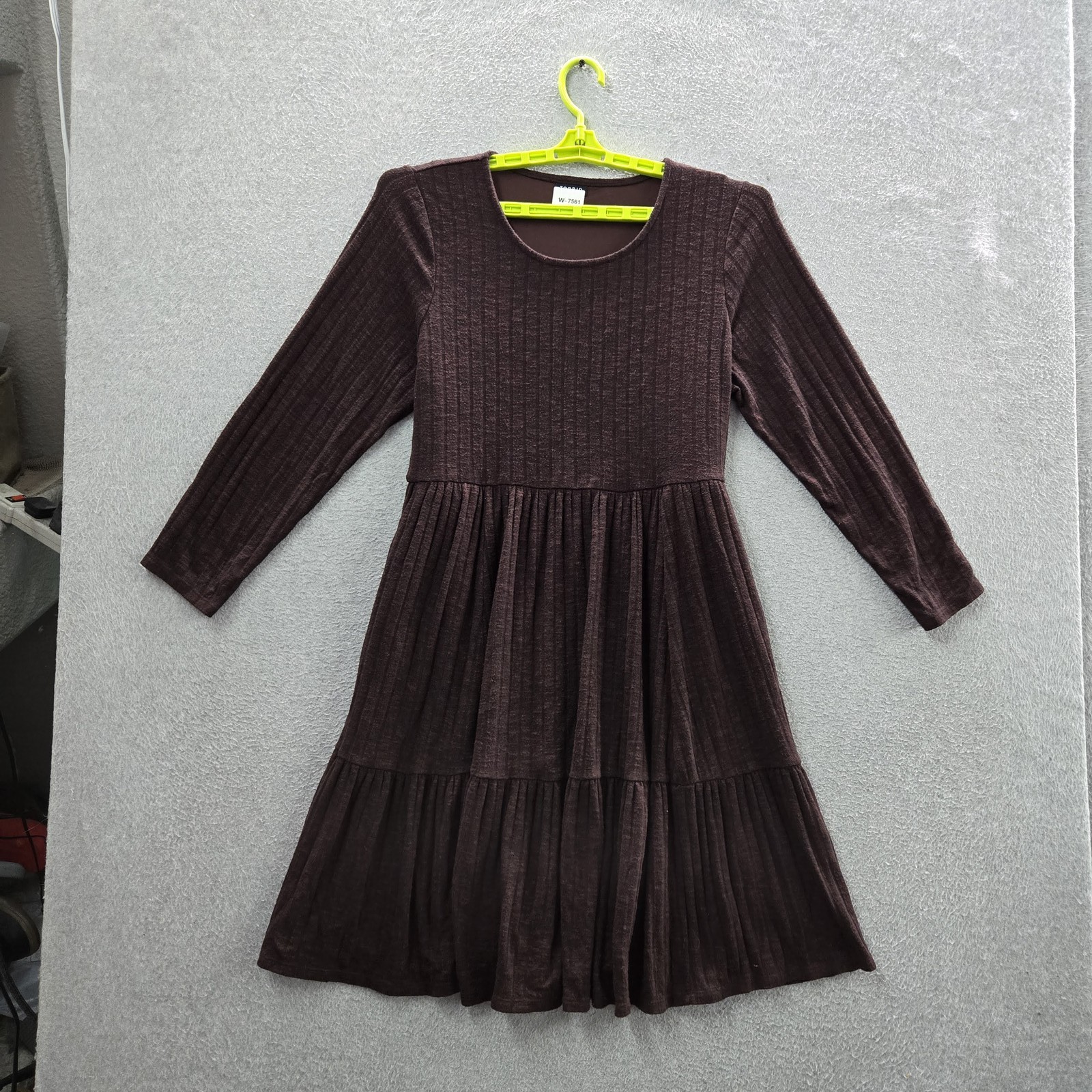 Torrid Women Dress 1 Brown Fit & Flare Romantic Pleated Long Sleeve