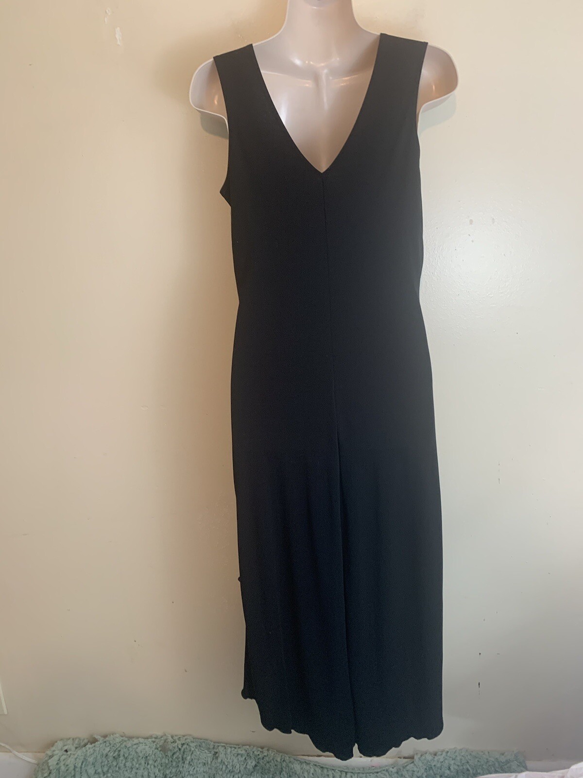 Fashion Bug Black Sleeveless Beaded Dressy Evening Cocktail Dress Size 8