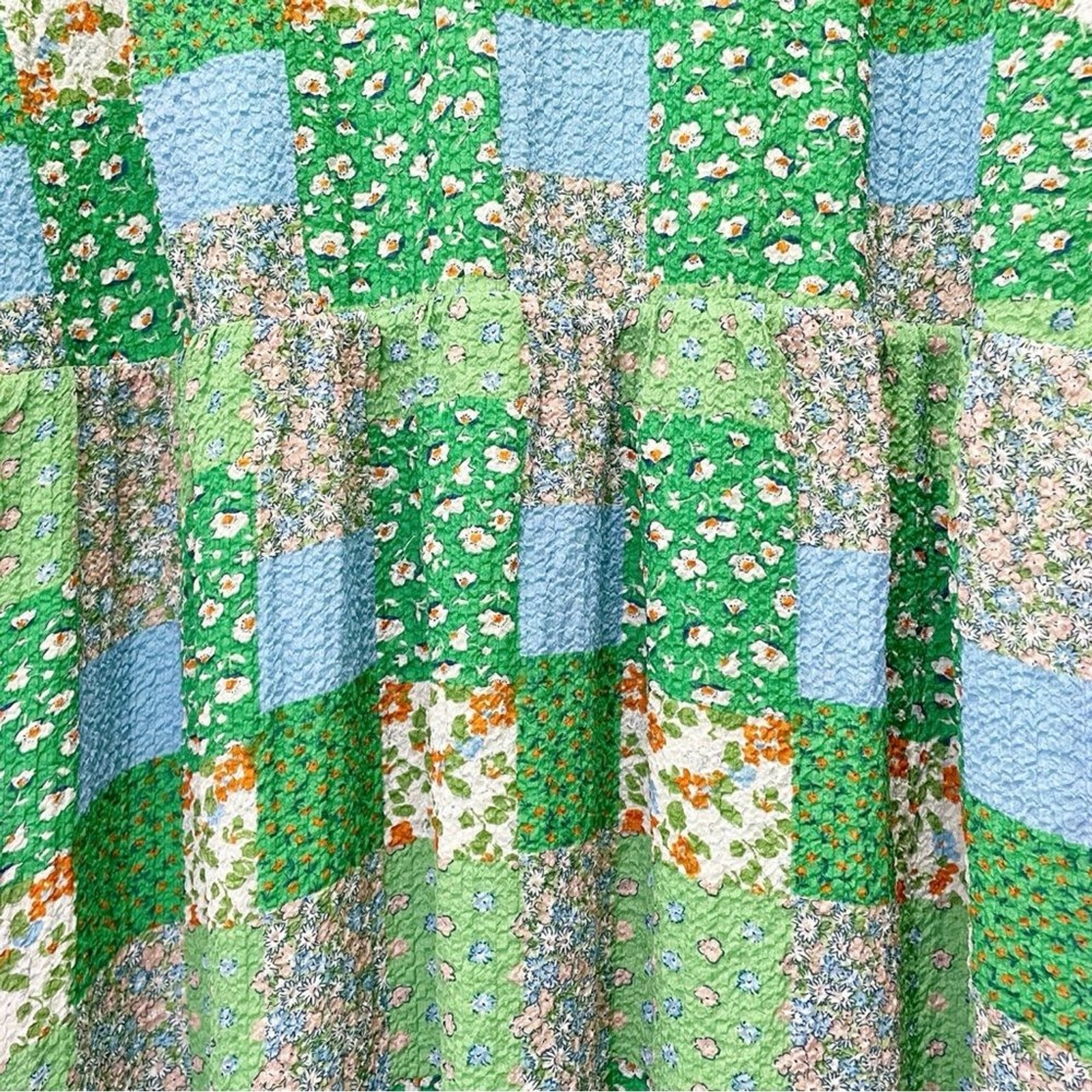 NWT Roolee Cottagecore Floral Patchwork Midi Dress Size XXL Coastal Spring Green