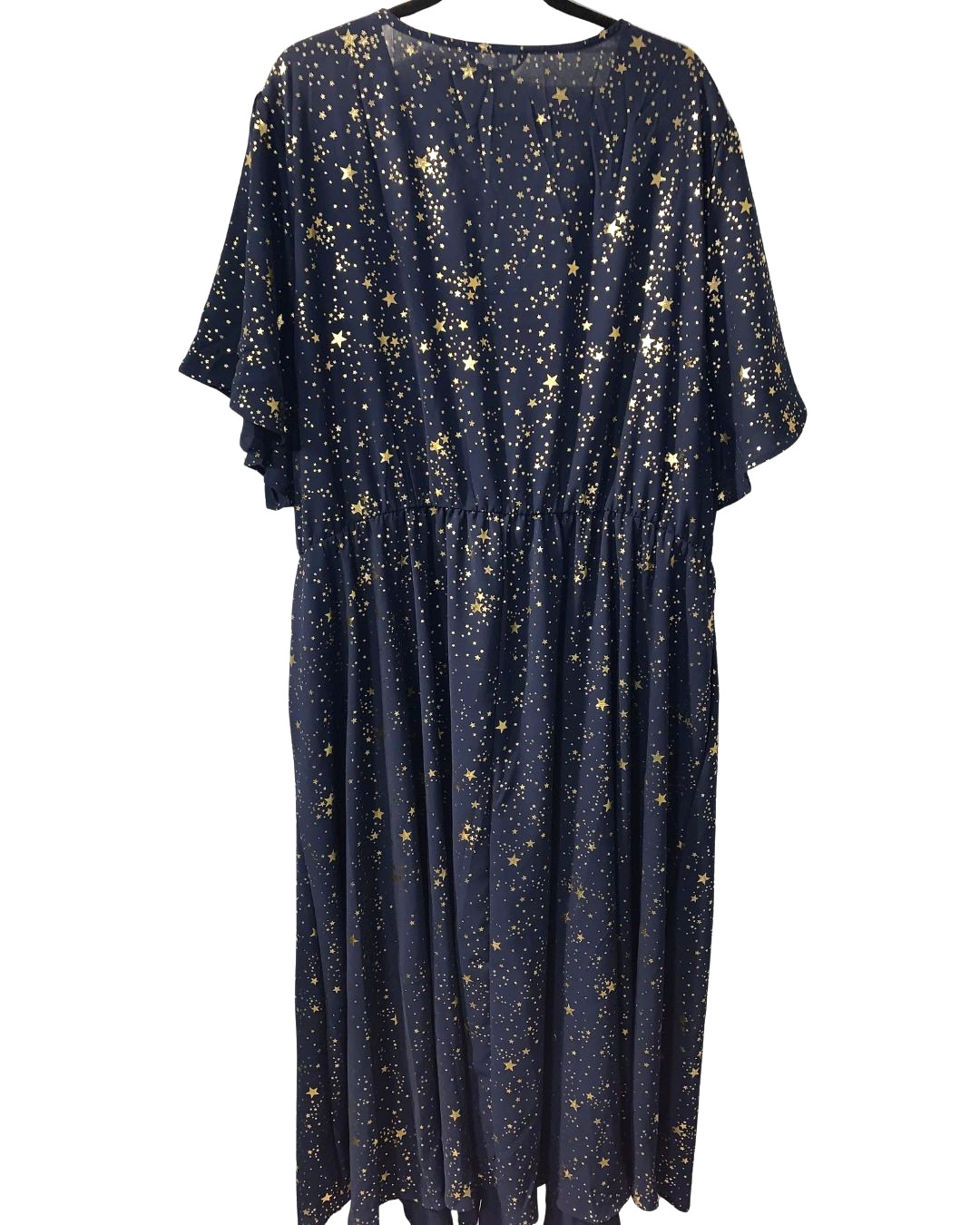 Bloomchic Womens Whimsigoth Celestial Gold Stars Maxi Dress Plus Size 28 Navy