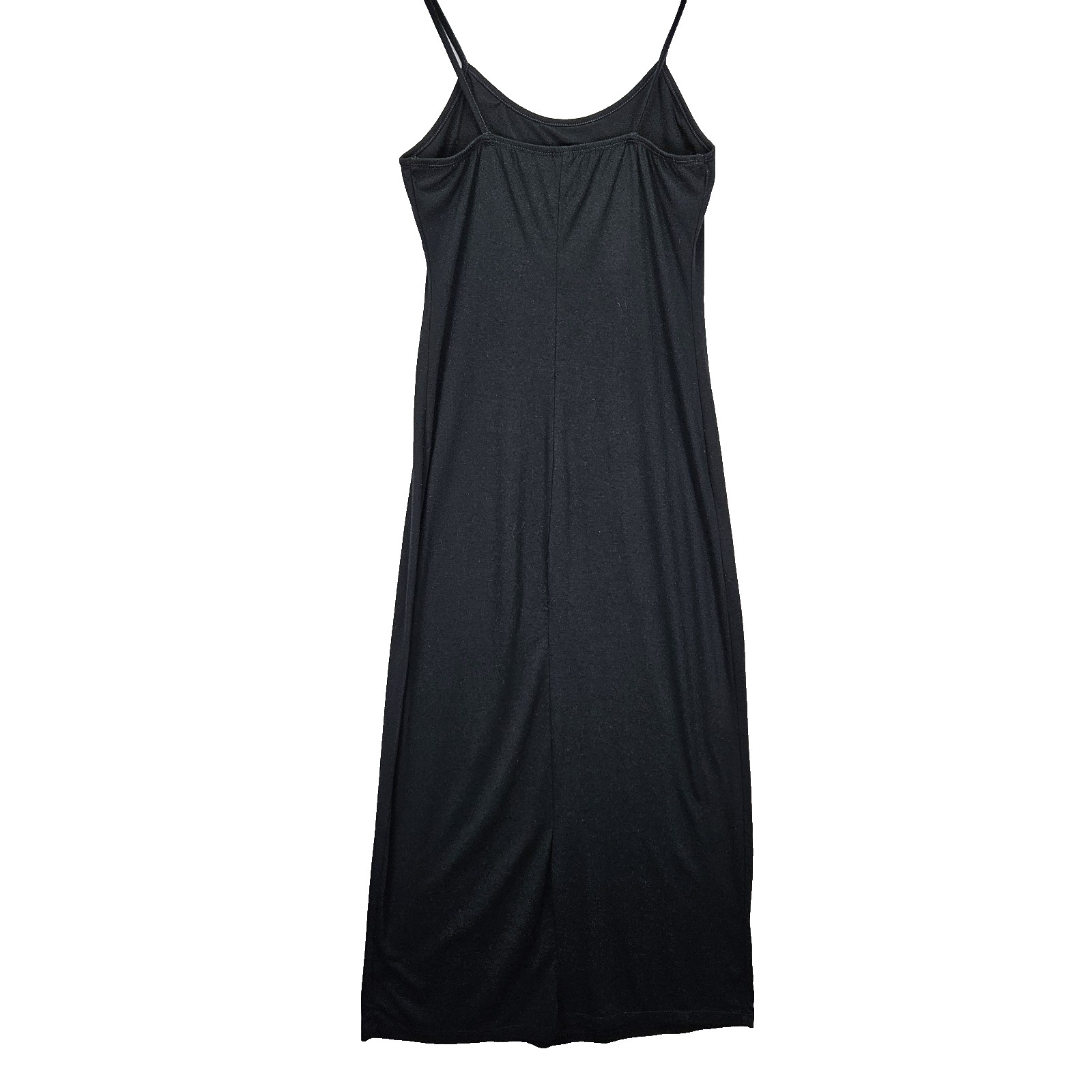 Y2k Miken Swim Classic Fringe Maxi Boho Spaghetti Straps Beach Dress Sz M Black
