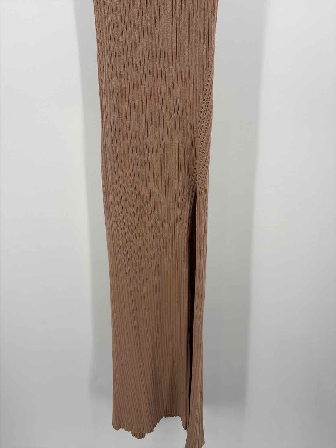 Michael Costello x Revolve Brown Size Small Ribbed Open Back Sleeveless Dress