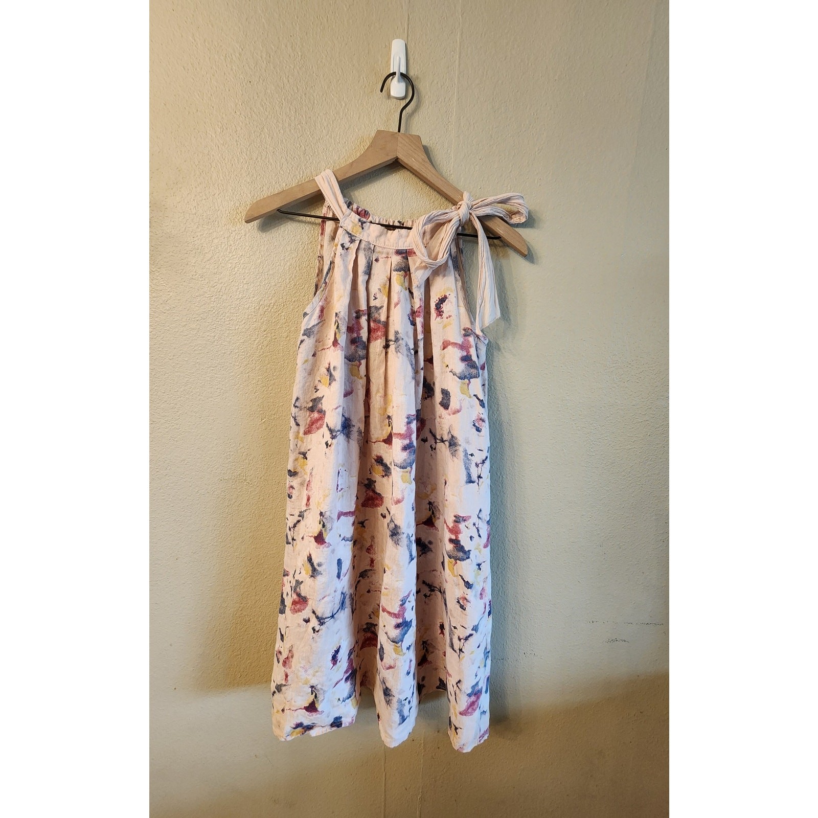 Bellambra 100% Italian Linen Halter Shift Dress SZ S Pink