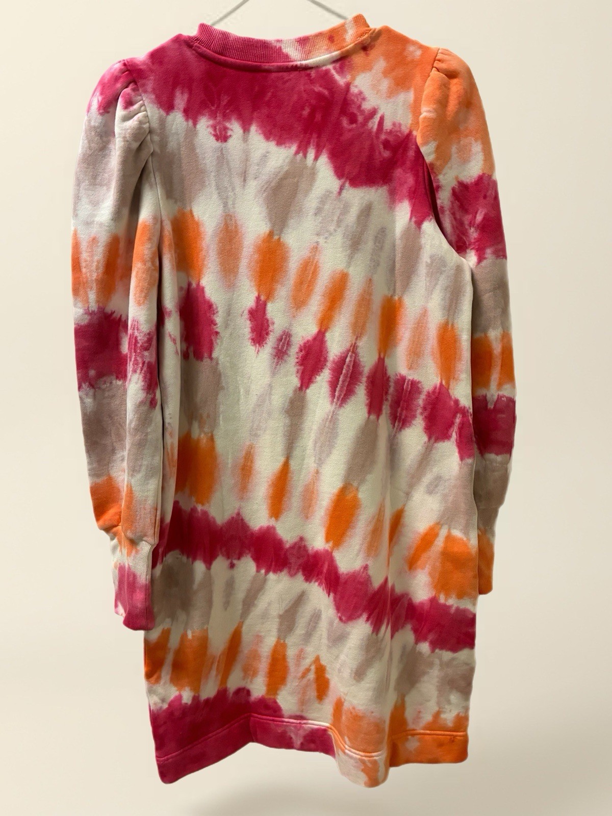 Goodthreads Tie Dye Puff Sleeve Sweater Dress Pink Orange Long Sleeve Size M