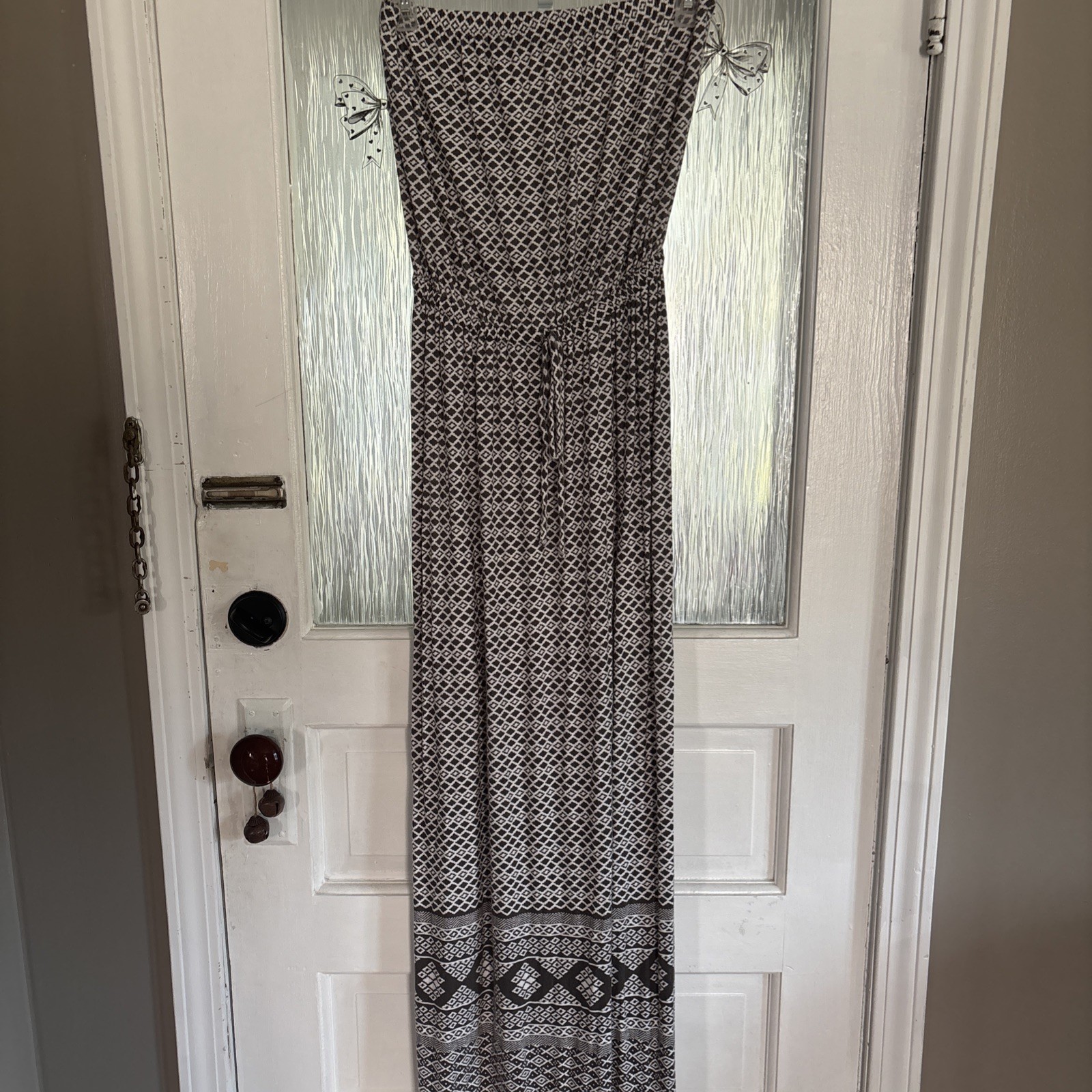 Old Navy Maxi Sleeveless Dress Black White Print EUC SIZE S
