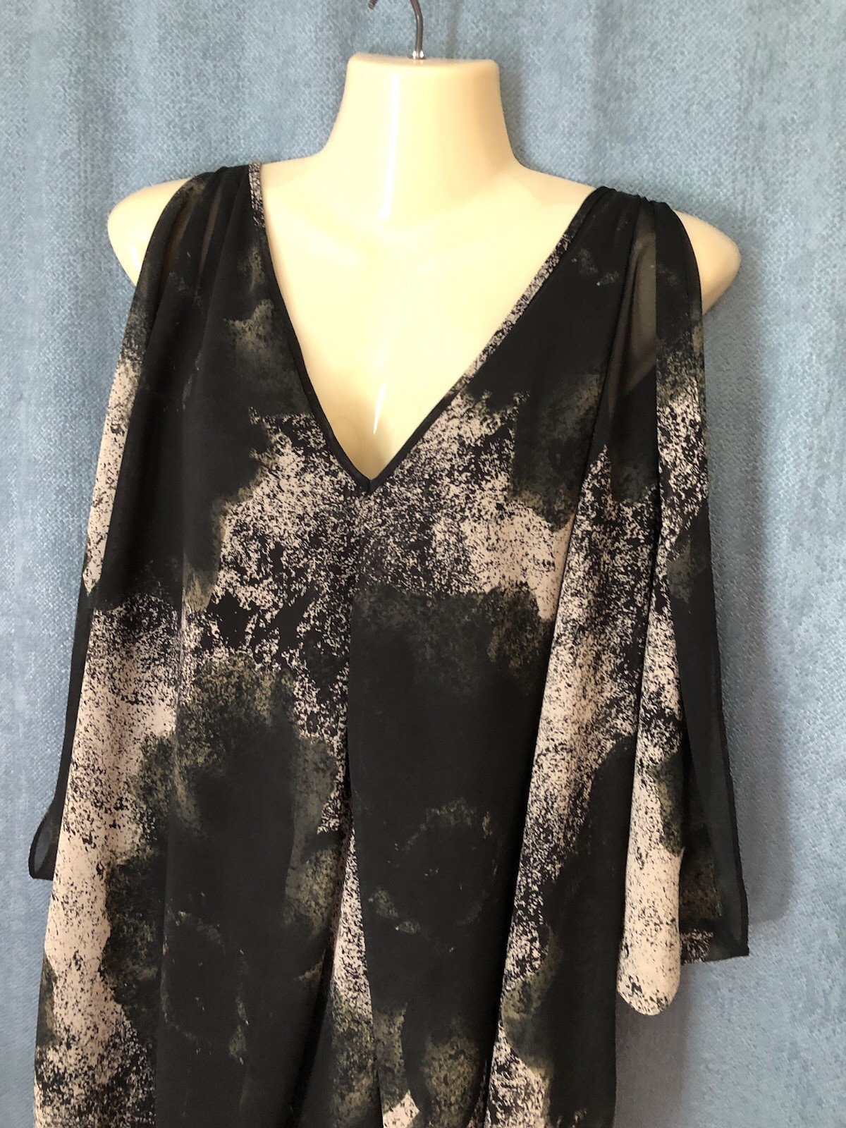 Chiffon Mini Dress Tunic Size Medium Sleeveless Exposed Zipper 2010 Vtg